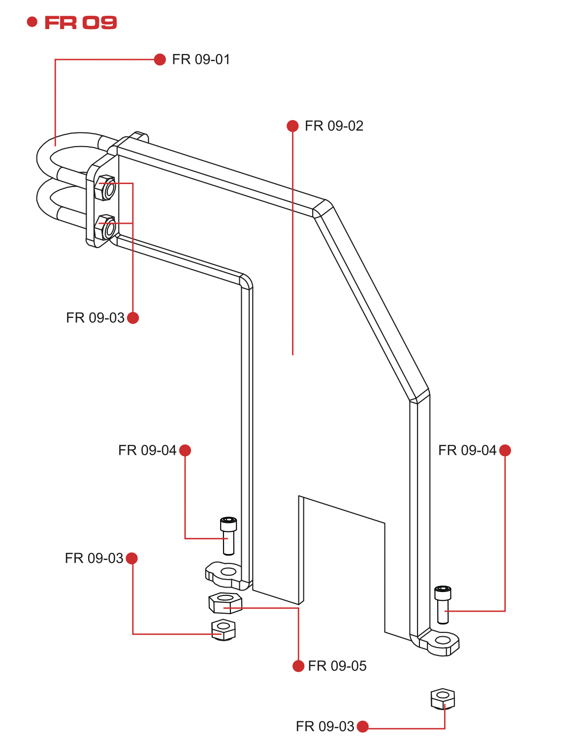 FR09 FLOW RED+ REINFORCEMENT BRACKET SET