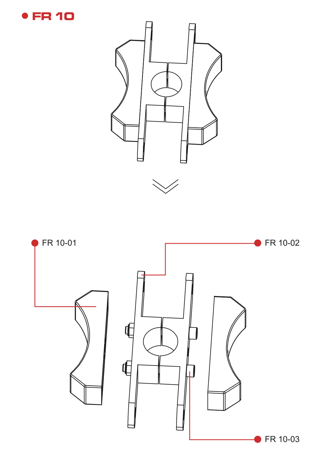 FR10 FLOW RED+ RO HOUSING MOUNT BRACKET SET
