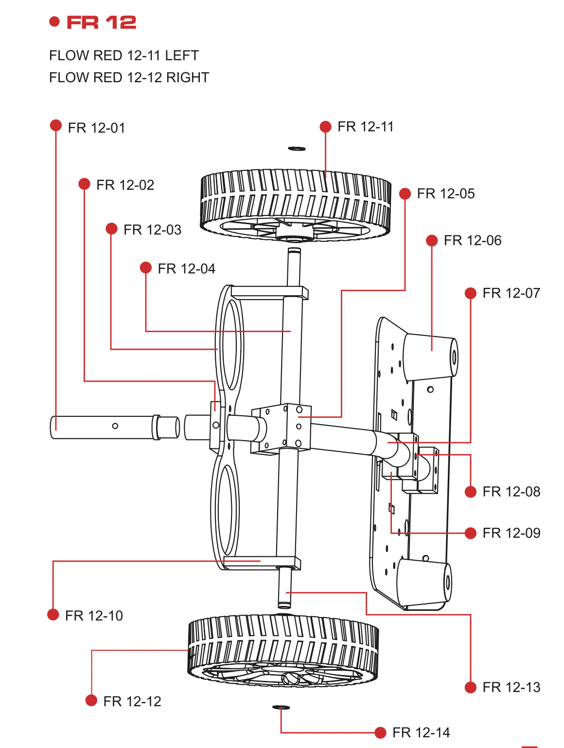 FR12-11/12 FLOW RED WHEEL SET