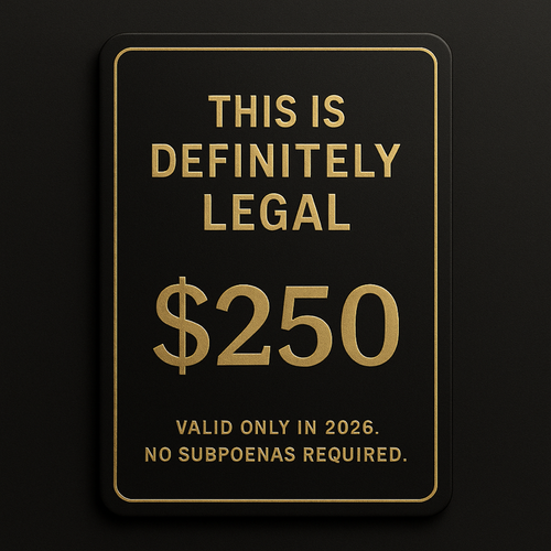 The “This Is Definitely Legal” $250 Gift Card