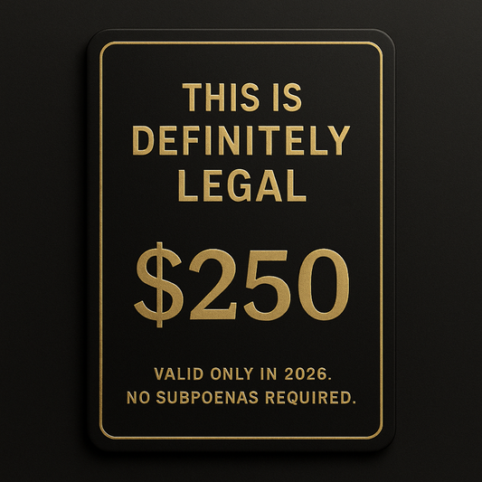 The “This Is Definitely Legal” $250 Gift Card