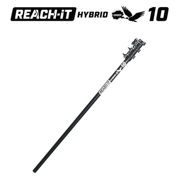 REACH-iT CHEEP 10ft hybrid water-fed window cleaning pole; lightweight carbon fiber/fiberglass blend for affordable reach.