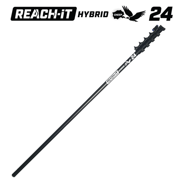 REACH-iT CHEEP 24ft hybrid water-fed pole; carbon fiber blend for affordable 2-story window cleaning reach