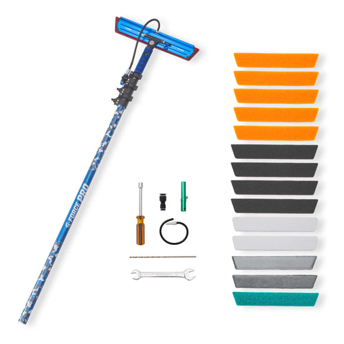 REACH-iT G-FORCE 14" Pro Kit; flat pivoting water fed scrubbing pad bundle for professional window cleaning agitation