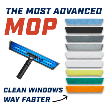 REACH-iT G-FORCE Traditional Mop; flat pivoting microfiber pad for ergonomic manual scrubbing and window cleaning