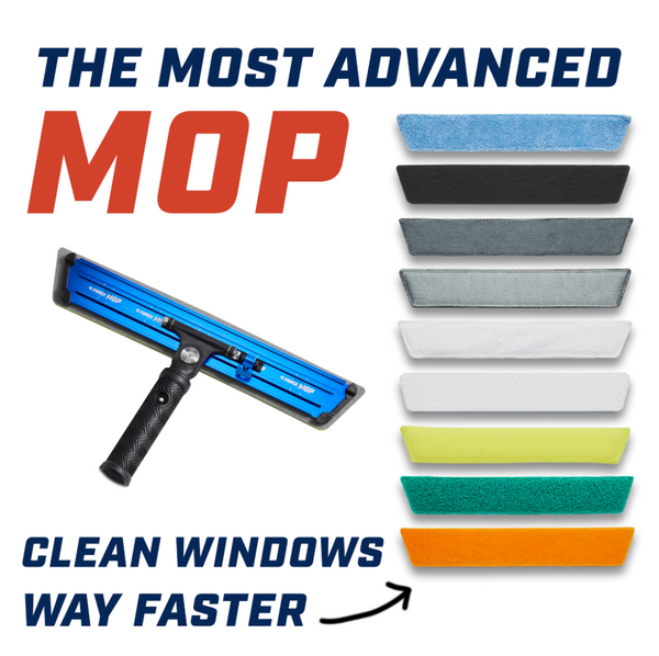 REACH-iT G-FORCE Traditional Mop; flat pivoting microfiber pad for ergonomic manual scrubbing and window cleaning