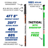 REACH-iT TACTICAL 35ft (10.7m) Reach Pole; carbon fiber water fed pole with Kevlar SHOCKSTOP handle for electrical safety