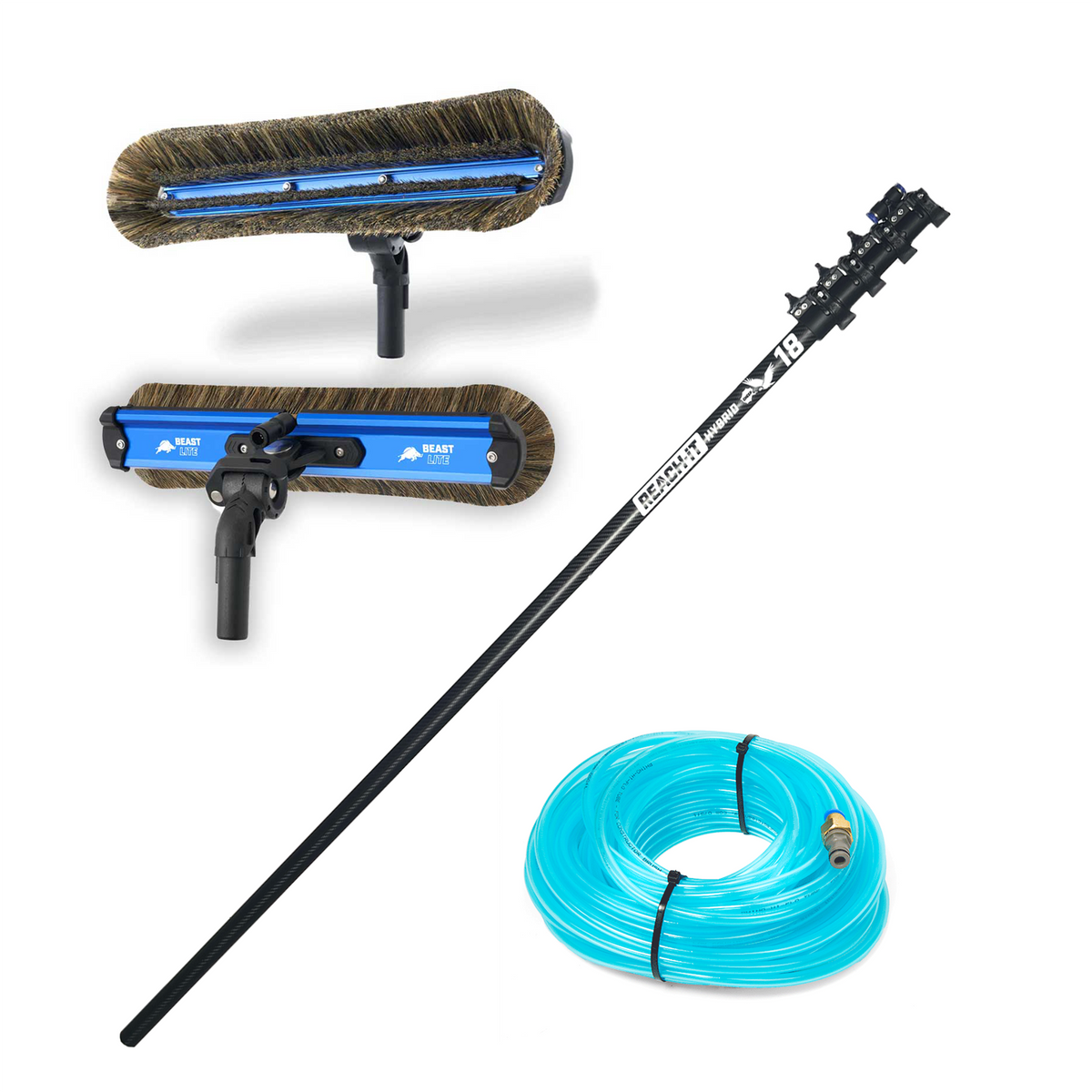 PROFESSIONAL STARTER PACK; low-cost pole, brush and hose to get started in water fed window cleaning
