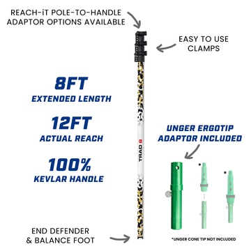 REACH-iT TRAD 8ft pole for traditional window cleaning; fits squeegees and mops for ground floor and storefront use