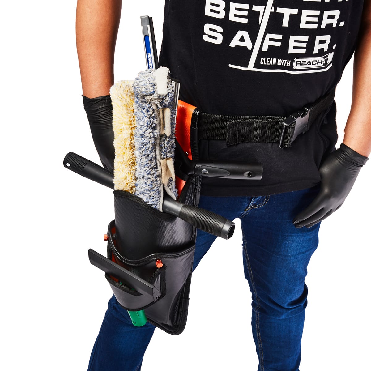 REACH-iT CLASSIC BOAB Holster; durable bucket-on-a-belt for squeegees and mops in traditional window cleaning