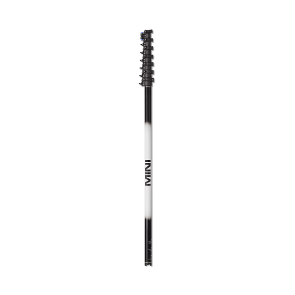 Pértiga de fibra de carbono REACH-iT MINI 2; pértiga de agua compacta con mango SHOCKSTOP para limpieza profesional de ventanas con seguridad