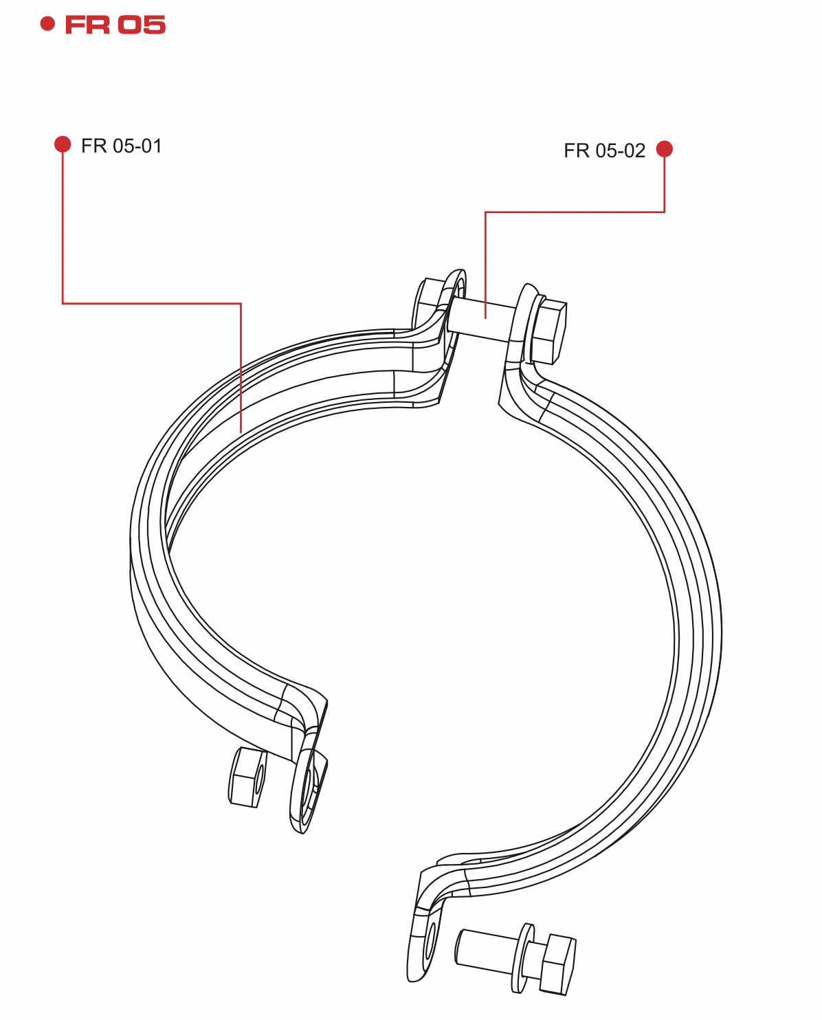 FR05 FLOW RED 2021 RO HOUSING BRACKET with BOLTS (x2)