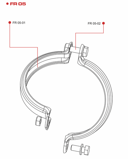 FR05 FLOW RED 2021 RO HOUSING BRACKET with BOLTS (x2)