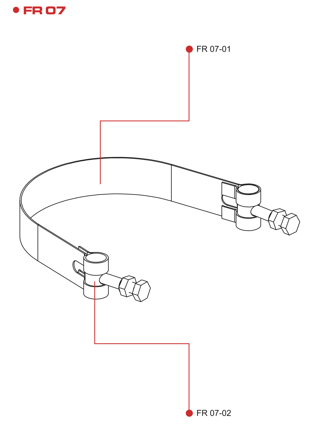 FR07 FLOW RED RO HOUSING STRAP SET