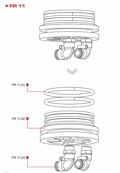 FR11 FLOW RED RO HOUSING BASE CAP SET