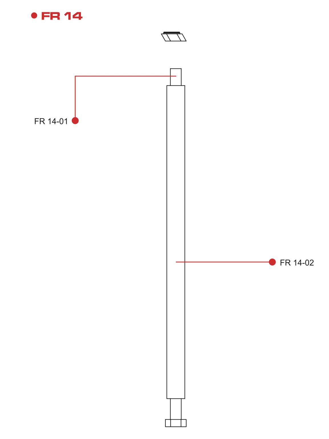 REACH-iT FLOW RED Upright Brace Tube Set; replacement structural frame supports for FLOW RED pure water window cleaning carts