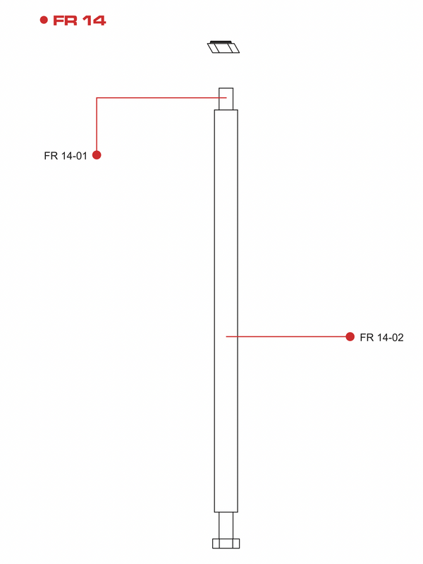 REACH-iT FLOW RED Upright Brace Tube Set; replacement structural frame supports for FLOW RED pure water window cleaning carts