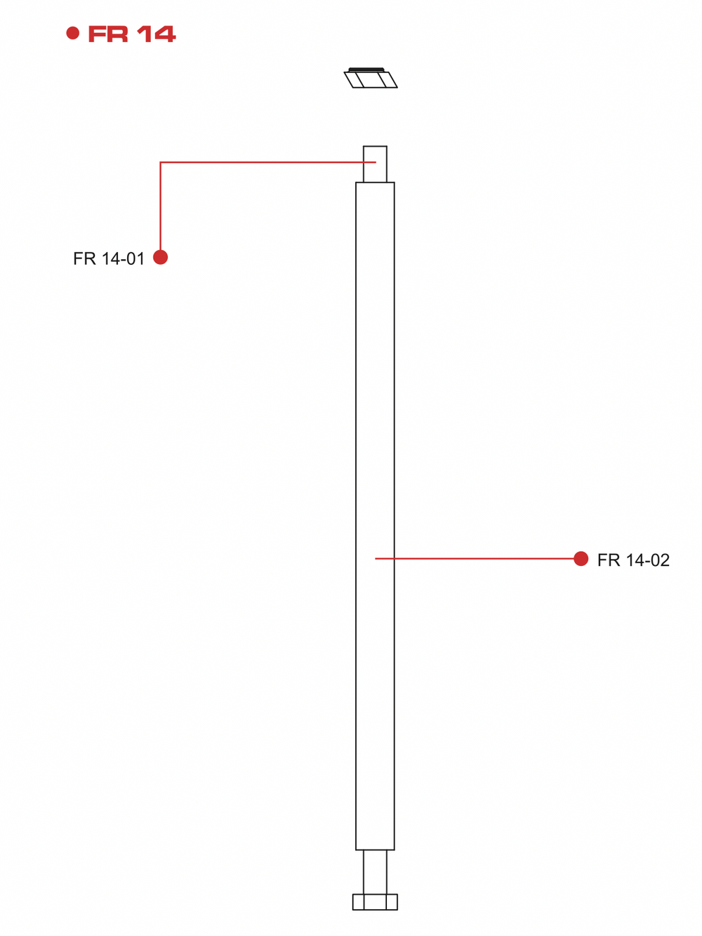 FR14 FLOW RED UPRIGHT BRACE TUBE SET