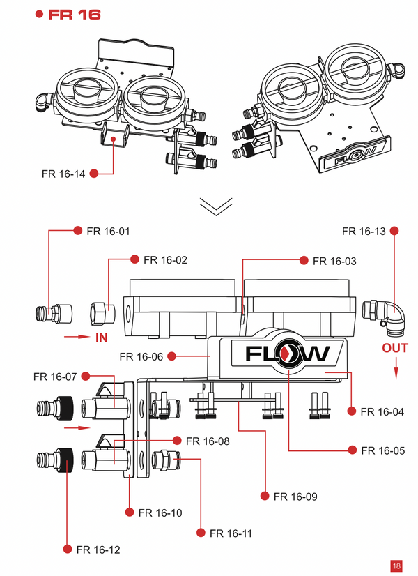 REACH-iT FLOW RED RO Cap Threaded Elbow; replacement 90-degree female connector for FLOW RED pure water cleaning systems