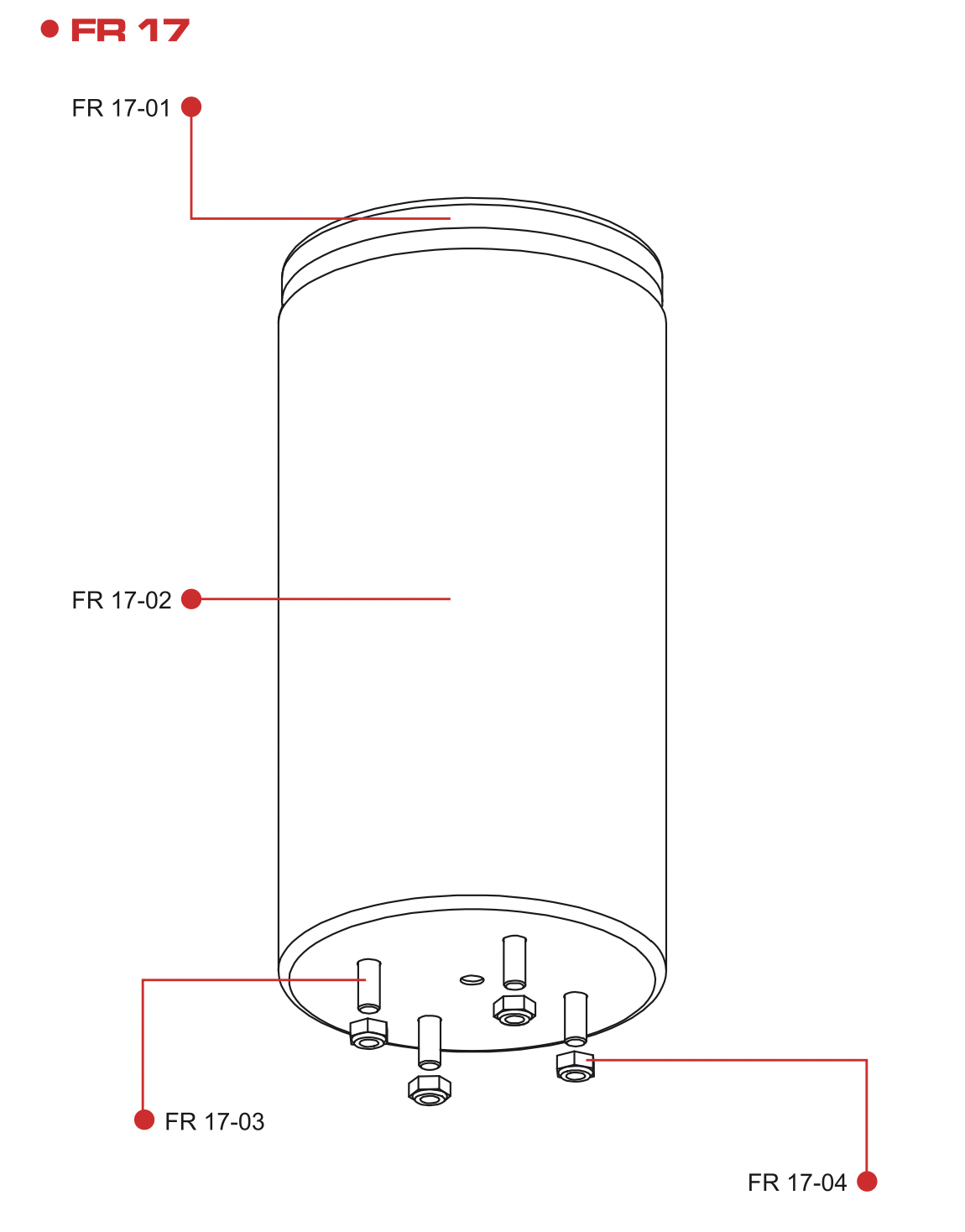 FR17 FLOW RED DI TANK HOUSING STAINLESS SLEEVE SET