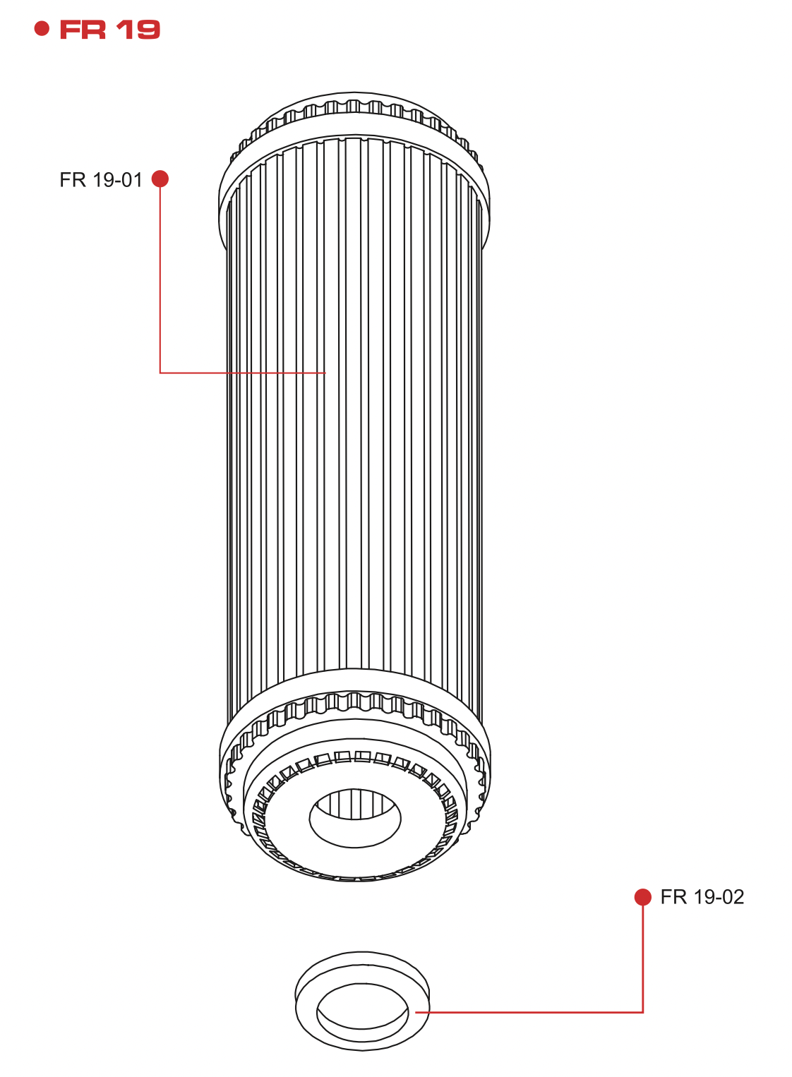 FR-19 FLOW RED 10" CARBON FILTER