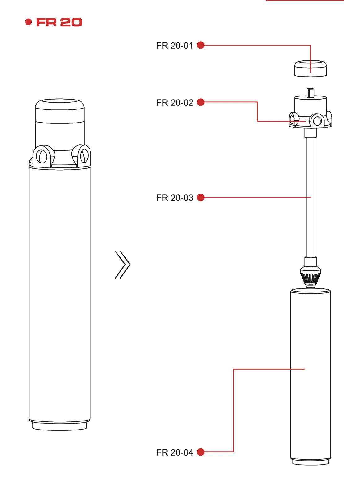 FR20-06 FLOW RED DI TANK 12MM CONNECTING TUBES