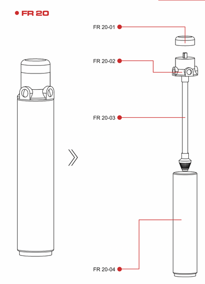 FR20-06 FLOW RED DI TANK 12MM CONNECTING TUBES