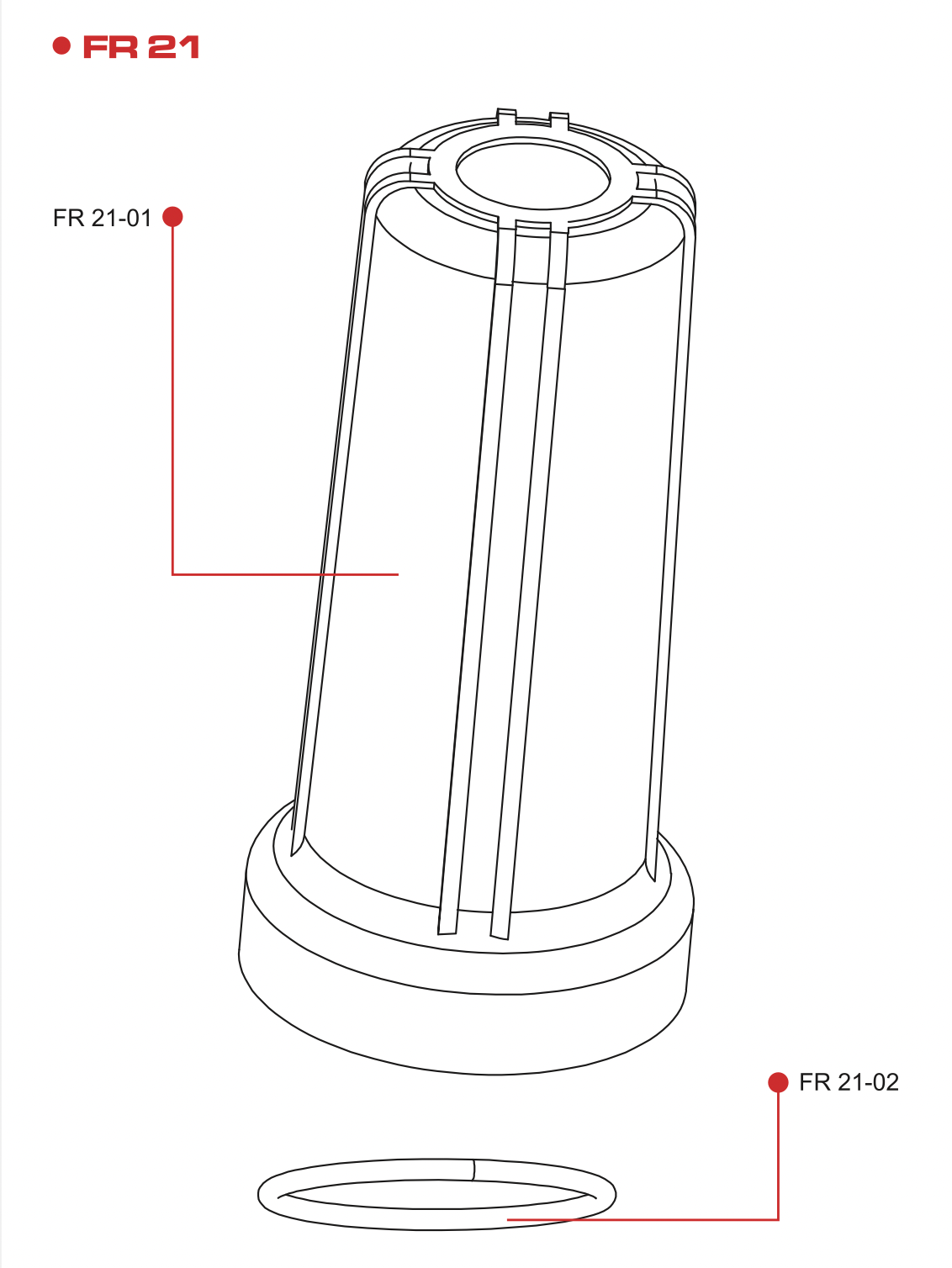 FR21 FLOW RED 10" HOUSING COVER