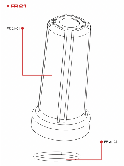 FR21 FLOW RED 10" HOUSING COVER