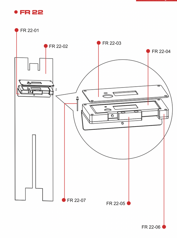 REACH-iT FLOW RED+ Front Panel; replacement structural faceplate for FLOW RED+ pure water window cleaning system chassis